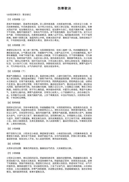 伤寒歌诀——精选推荐