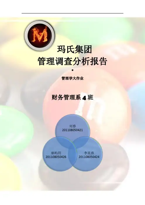 玛氏集团管理调查分析报告
