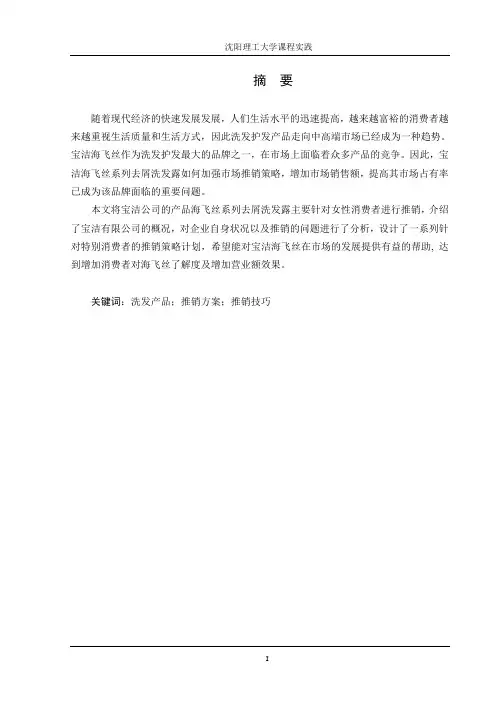海飞丝市场推销方案设计