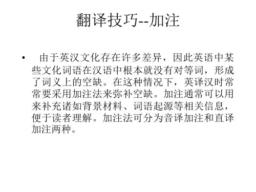 翻译技巧： 加注+增词