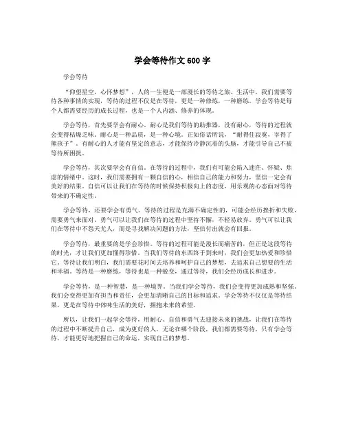 学会等待作文600字