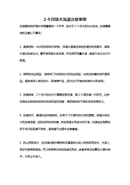 2个月幼犬洗澡注意事项