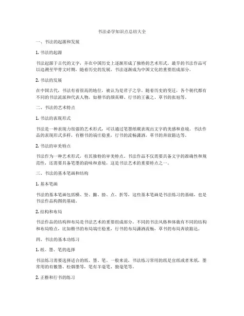 书法必学知识点总结大全
