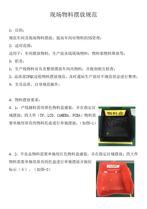 生产现场物料摆放规范