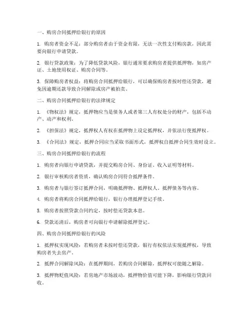 购房合同会抵押给银行么