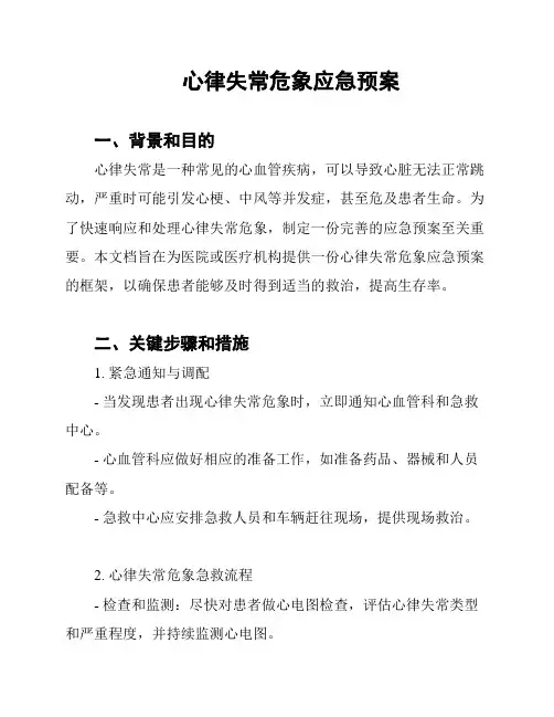 心律失常危象应急预案