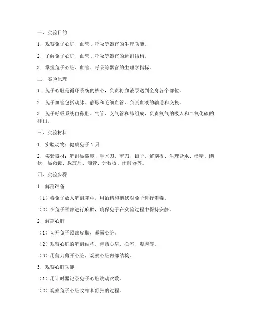 机能实验报告兔子