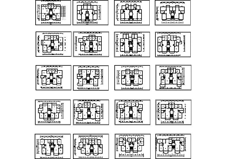 某地多层住宅户型建筑cad平面图（共20张）