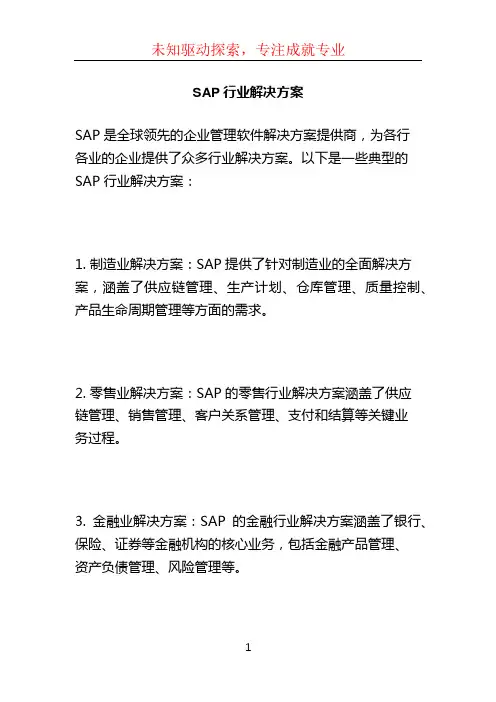 SAP行业解决方案 (4)