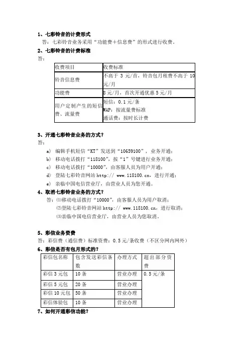 电信业务知识