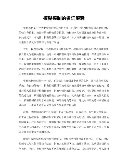 模糊控制的名词解释