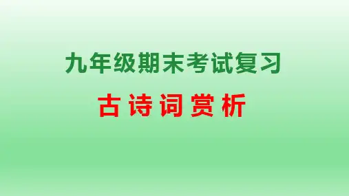 中考专题6古诗词赏析(考点串讲)九年级语文上学期期末考点大串讲(统编版)