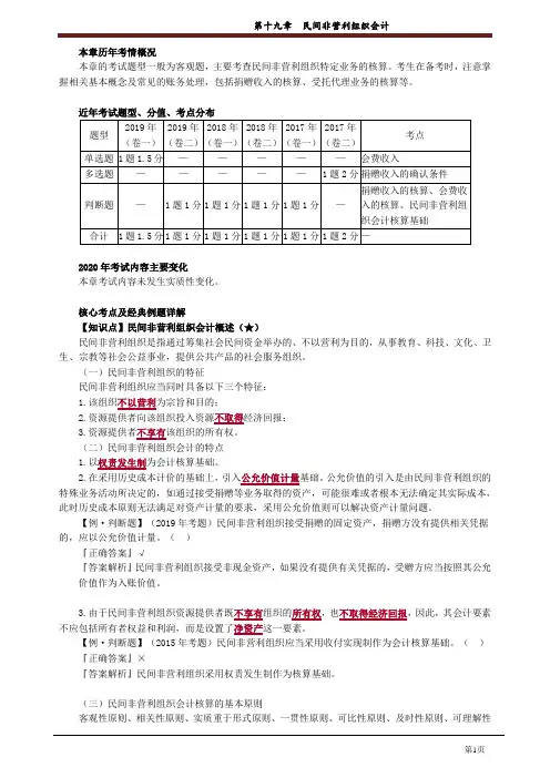 【中级实务】第十九章民间非营利组织会计