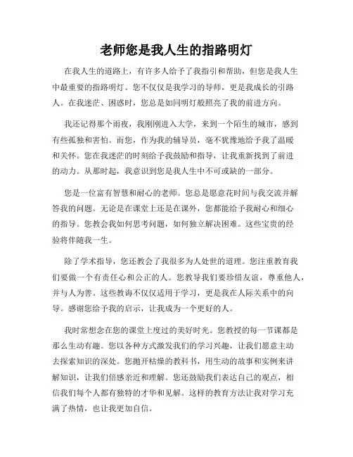 老师您是我人生的指路明灯