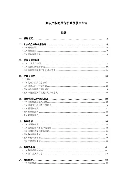 知识产权保护系统使用指南
