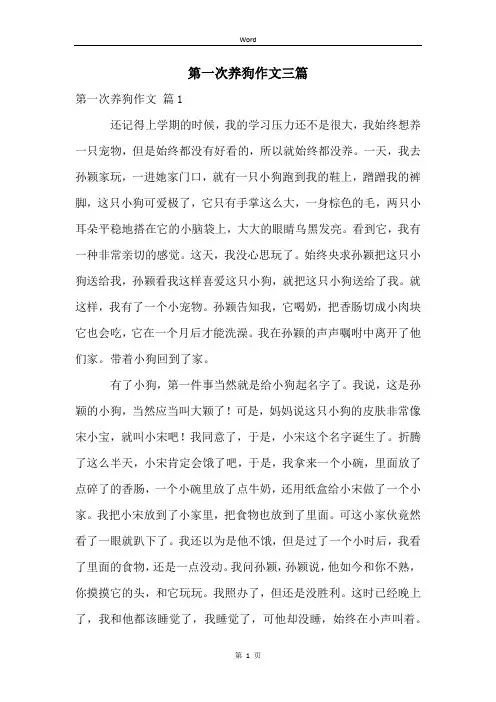 第一次养狗作文三篇