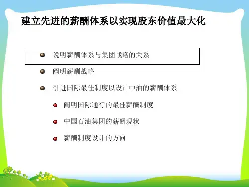 麦肯锡—中国石油天然气公司—薪酬设计思路