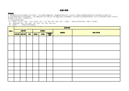 出差计划表