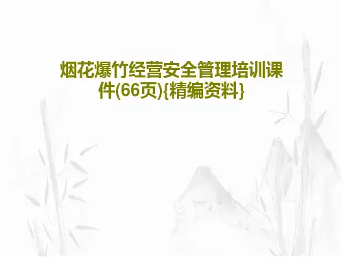 烟花爆竹经营安全管理培训课件(66页){精编资料}共68页文档