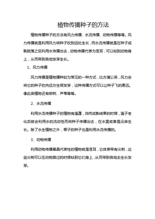 二年级植物传播种子的方法