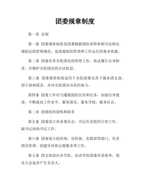 团委规章制度