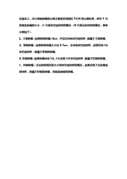 肺癌分级标准