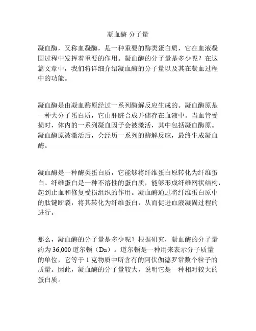 凝血酶 分子量