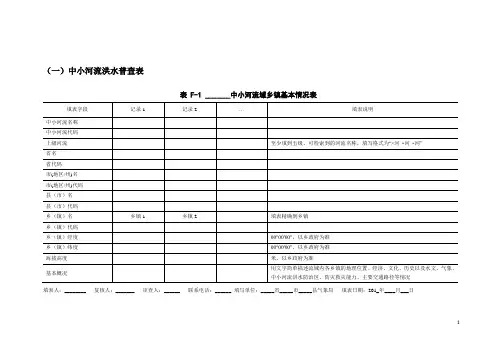 中小河流普查表  表格资料全编