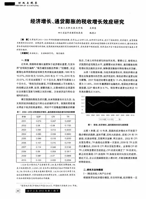 经济增长、通货膨胀的税收增长效应研究