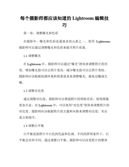 每个摄影师都应该知道的Lightroom编辑技巧