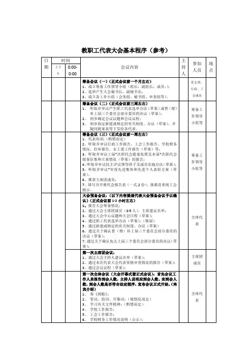教代会参考程序