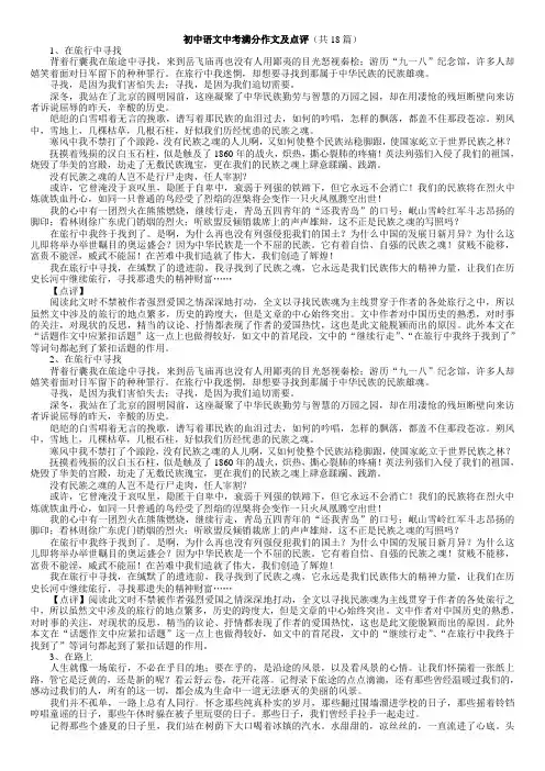 初中语文中考满分作文及点评