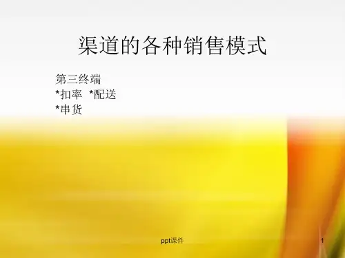 医药渠道的各种销售模式  ppt课件