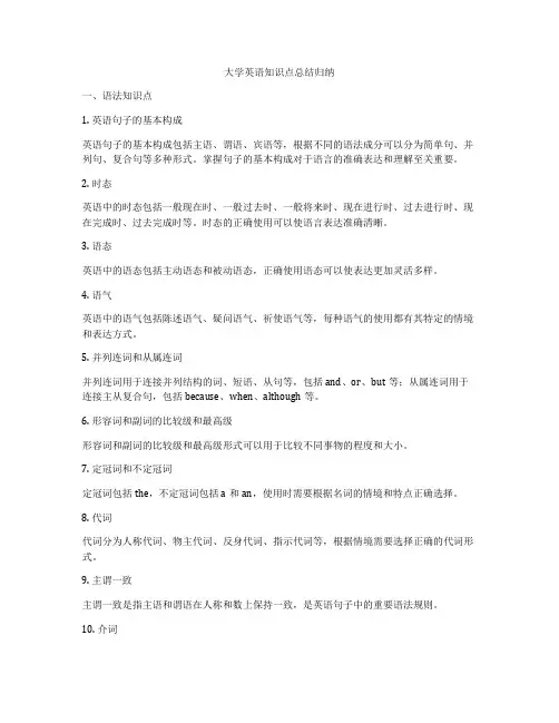 大学英语知识点总结归纳