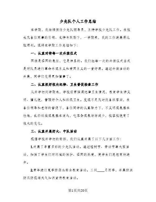 少先队个人工作总结(6篇)