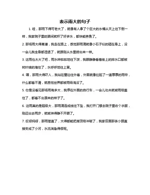 表示雨大的句子