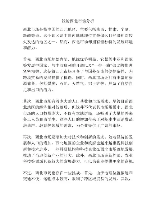 浅论西北市场分析