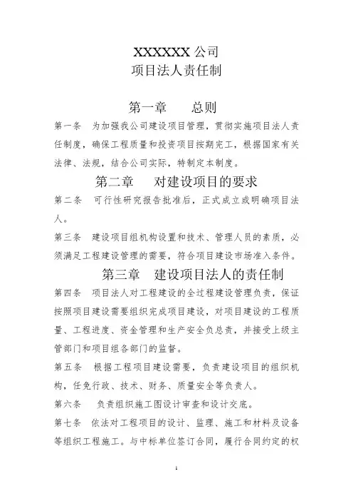 公司项目法人责任制