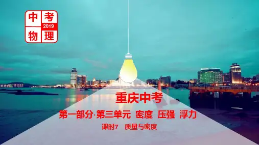 九年级中考物理专题复习·第三单元·课时6 质量与密度
