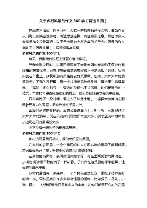 关于乡村风景的作文300字（精选5篇）