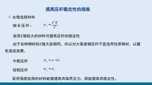 压杆稳定—提高压杆稳定性的措施(建筑力学)