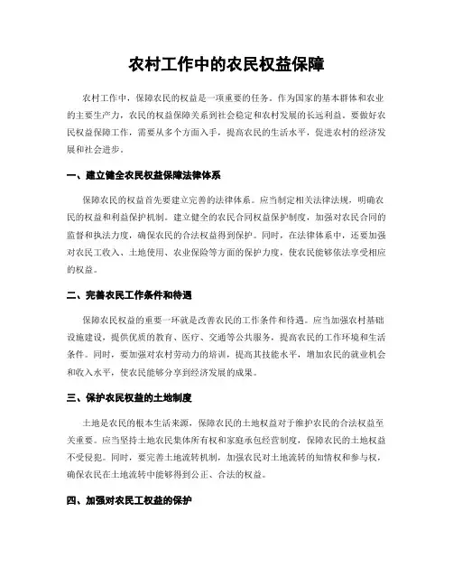 农村工作中的农民权益保障