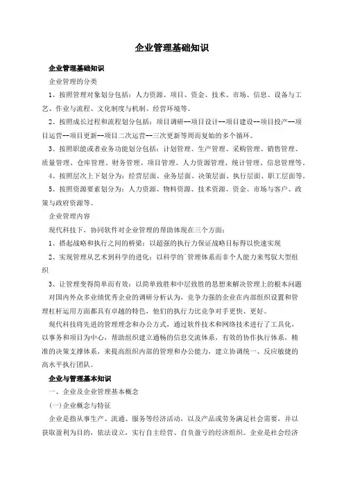 企业管理基础知识