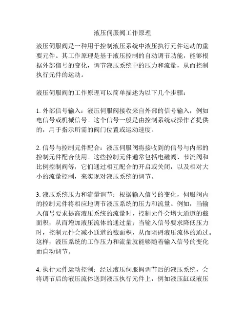 液压伺服阀工作原理