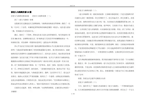 读老人与海鸥有感20篇