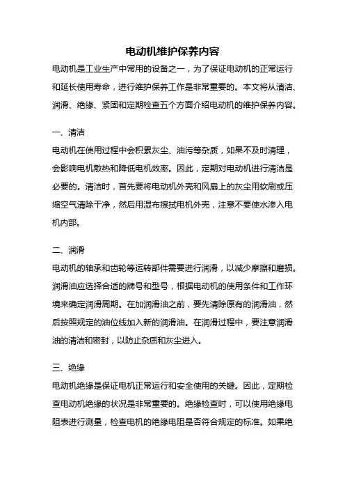 电动机维护保养内容