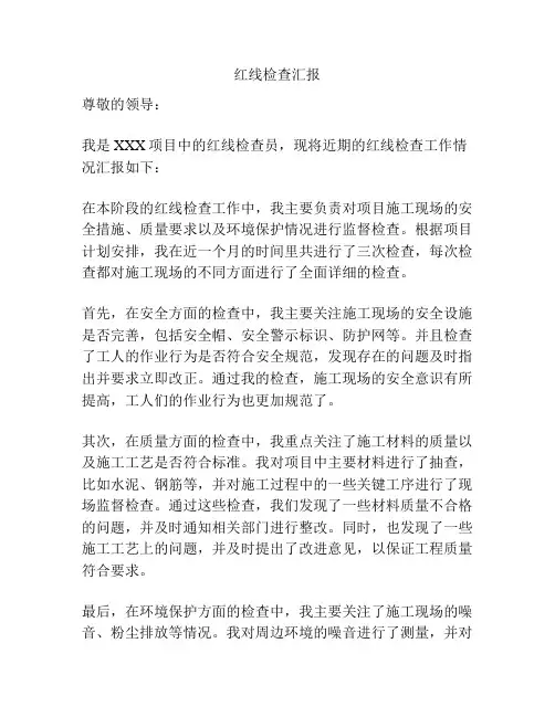 红线检查汇报