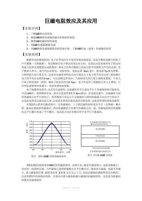 巨磁电阻效应及其应用 实验报告