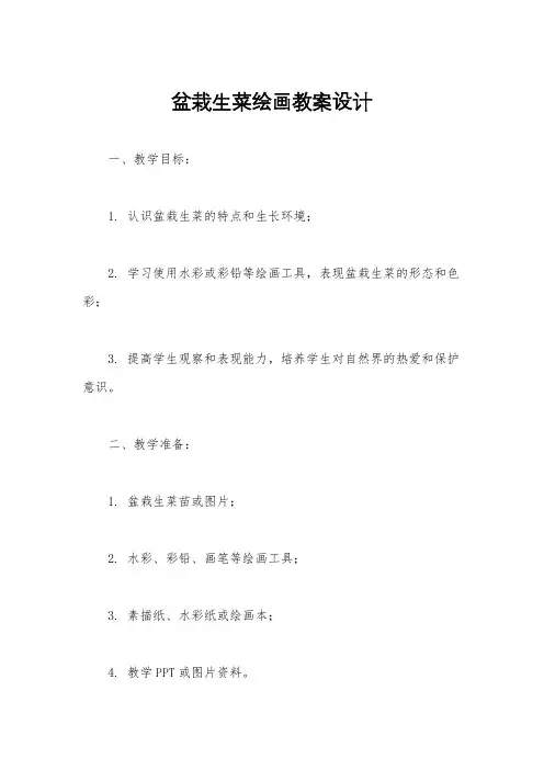 盆栽生菜绘画教案设计