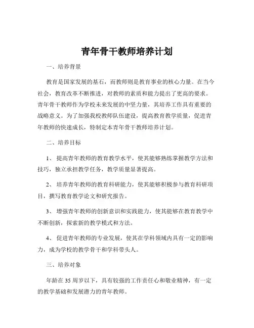 青年骨干教师培养计划